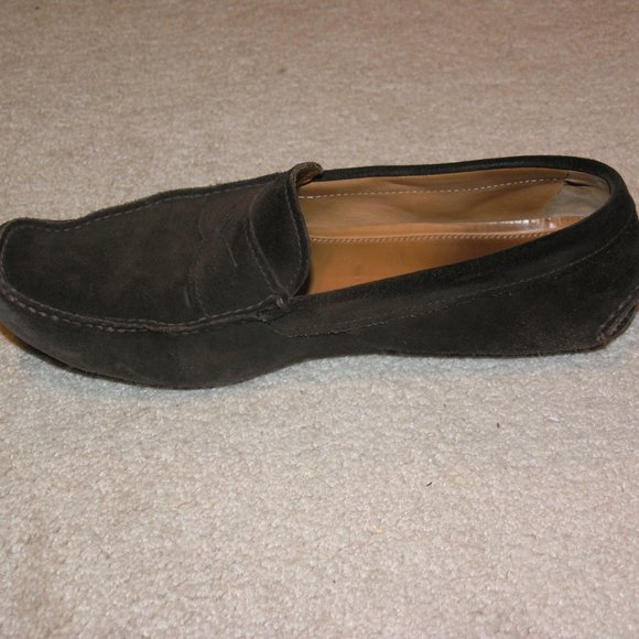 Prada 1102 Brown Suede Leather Driver Loafers 10.5 - Picture 3 of 10